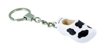 Sleutelhanger 1 klompje - 4 cm - wit - koe