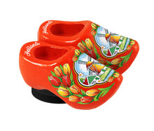 Magnet 2 Holzschuhe - 4 cm - Orange - M&uuml;hle 5