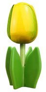 Grote tulp op blad - 14 cm - geel groen