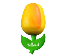 Kleine tulp magneet - 6 cm - geel oranje - Holland