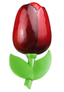 Grote tulp magneet - 9 cm - rood aubergine