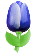 Grote tulp magneet - 9 cm - blauw wit
