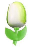 Grote tulp magneet - 9 cm - wit groen