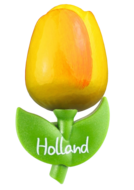 Grote tulp magneet - 9 cm - geel oranje - Holland