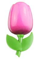 Grote tulp magneet - roze wit - 9 cm