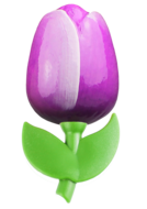 Grote tulp magneet - paars wit - 9 cm