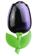 Grote tulp magneet - aubergine wit - 9 cm