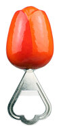 Grote tulp flesopener - oranje rood - 11 cm