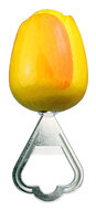 Grote tulp flesopener - geel oranje - 11 cm
