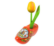 Kleine tulp in een klompje- 8 cm - oranje