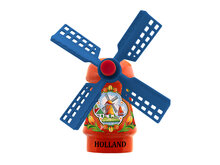 Kleine molen magneet - 5 cm - oranje - molen 5 - Holland