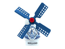 Kleine molen magneet - 5 cm - Delfts blauw - molen 5 - Holland