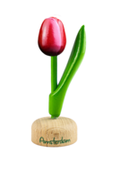 Kleine tulp op voet - 8 cm - rood wit - Amsterdam
