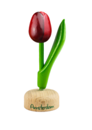 Kleine tulp op voet - 8 cm - rood aubergine - Amsterdam