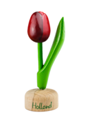 Kleine tulp op voet - 8 cm - rood aubergine -Holland