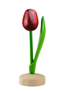 Grote tulp op voet - 20 cm - rood aubergine