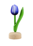 Kleine tulp op voet - 8 cm - blauw wit