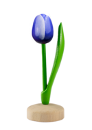 Grote tulp op voet - 20 cm - blauw wit