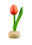 Kleine tulp op voet - 8 cm - oranje rood - Amsterdam