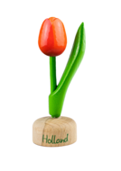 Kleine tulp op voet - 8 cm - oranje rood - Holland