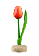 Grote tulp op voet - 20 cm - oranje rood - Holland