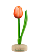 Grote tulp op voet - 20 cm - oranje wit - Amsterdam