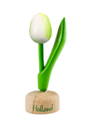 Kleine tulp op voet - 8 cm - wit groen - Holland