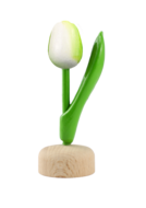Kleine tulp op voet - 8 cm - wit groen