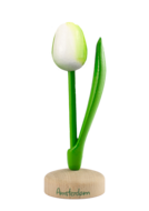 Grote tulp op voet - 20 cm - wit groen - Amsterdam