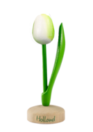 Grote tulp op voet - 20 cm - wit groen - Holland