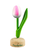Kleine tulp op voet - 8 cm - wit roze - Amsterdam