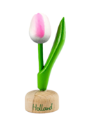 Kleine tulp op voet - 8 cm - wit roze - Holland