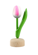 Kleine tulp op voet - 8 cm - wit roze