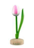 Grote tulp op voet - 20 cm - wit roze - Amsterdam
