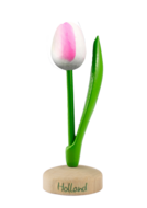 Grote tulp op voet - 20 cm - wit roze - Holland