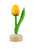 Kleine tulp op voet - 8 cm - geel oranje