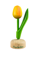 Kleine tulp op voet - 8 cm - geel oranje - Amsterdam