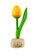 Kleine tulp op voet - 8 cm - geel oranje - Holland