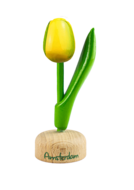 Kleine tulp op voet - 8 cm - geel groen - Amsterdam