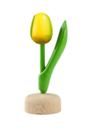 Kleine tulp op voet - 8 cm - geel groen