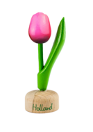 Kleine tulp op voet - 8 cm - roze rood - Holland
