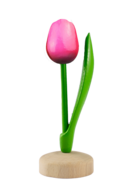 Grote tulp op voet - 20 cm - roze rood