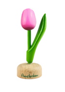 Kleine tulp op voet - 8 cm - roze wit - Amsterdam
