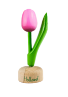 Kleine tulp op voet - 8 cm - roze wit - Holland