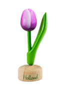 Kleine tulp op voet - 8 cm - paars wit - Holland