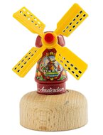 Kleine Windm&uuml;hle auf Stab - 5,5 cm, rot, Amsterdam