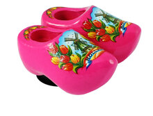 Magnet 2 Holzschuhe - 4 cm - rosa - M&uuml;hle 5